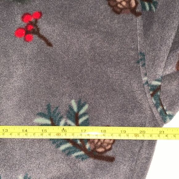 Karen Scott Fleece Colar Faur Fur Full Zip Drawstring Gray Women’s Jacket Size M - Picture 4 of 9